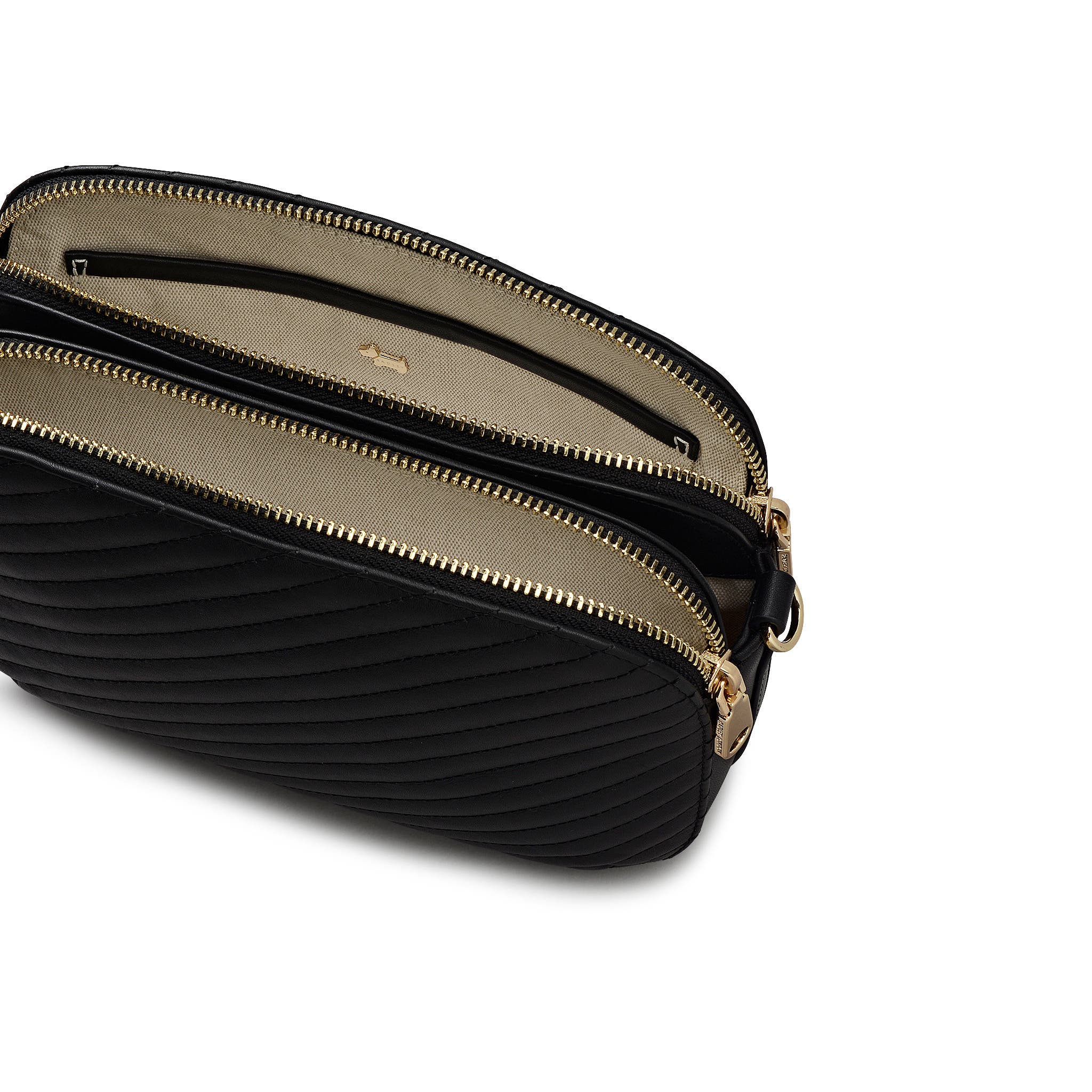 Radley Dukes Place - Diagonal Quilt Medium Ziptop Crossbody Bag, Alternate, color, Black