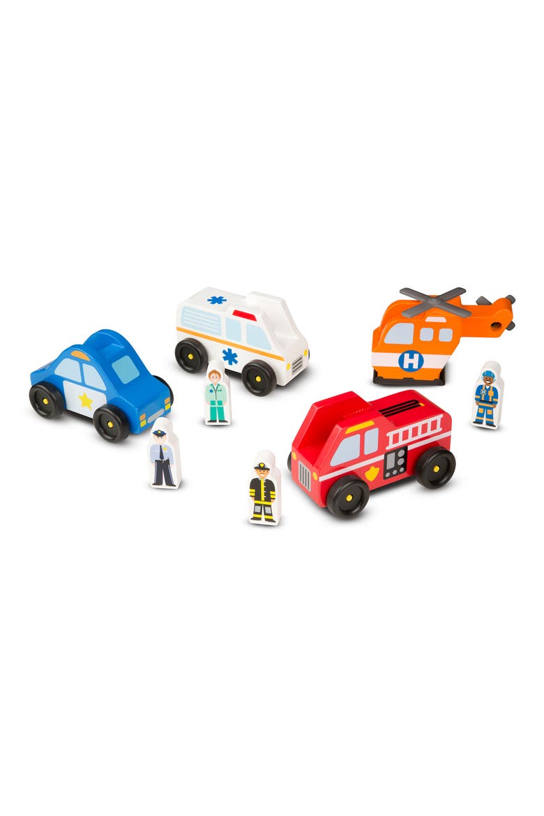 Emergency Vehicles Playset, Main, color, RED