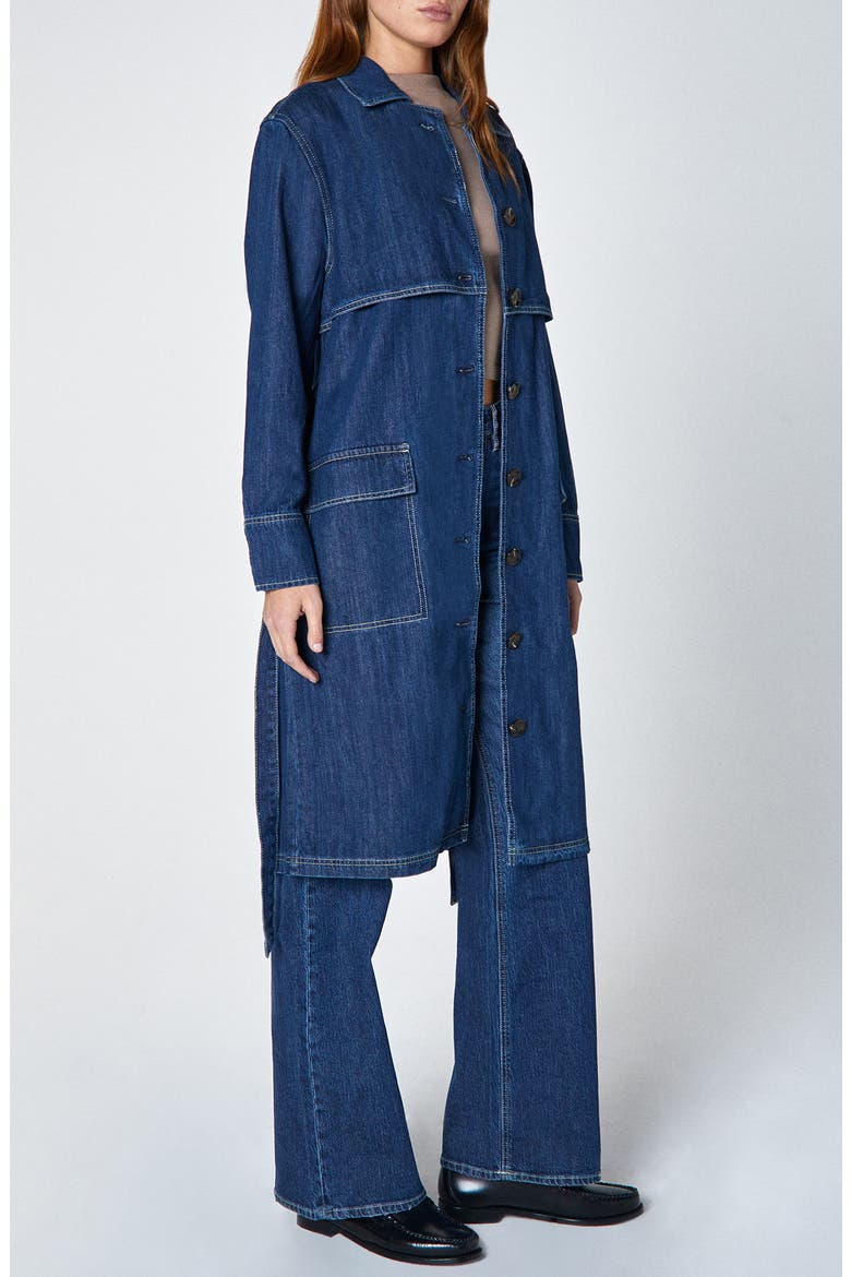 Suki Denim Trench Coat(Exhale), Alternate, color, EXHALE