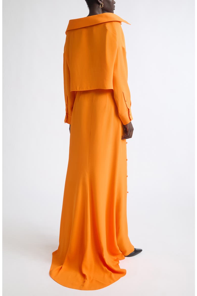 Long Sleeve Silk Cady Maxi Dress, Alternate, color, 7541 ORANGE