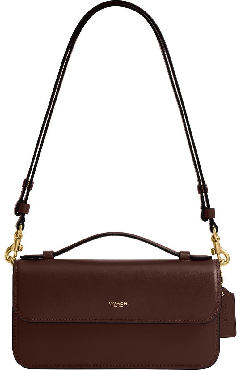 COACH Elora Refined Leather Top Handle Bag, Main, color, B4/Maple