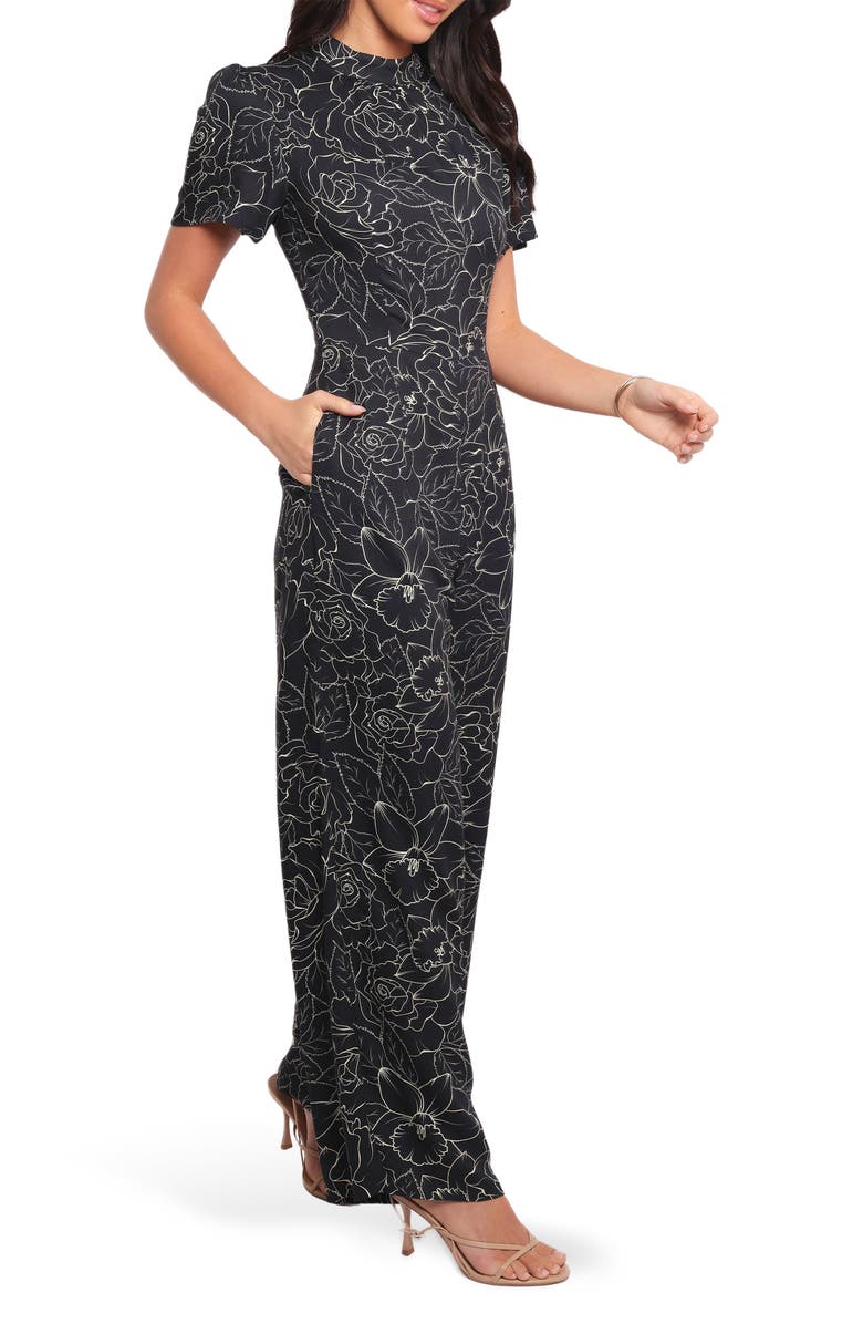 Petal & Pup Lemao Floral Short Sleeve Jumpsuit, Alternate, color, 