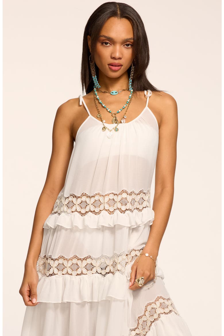 Lisbeth Ruffle Maxi Dress, Alternate, color, WHITE