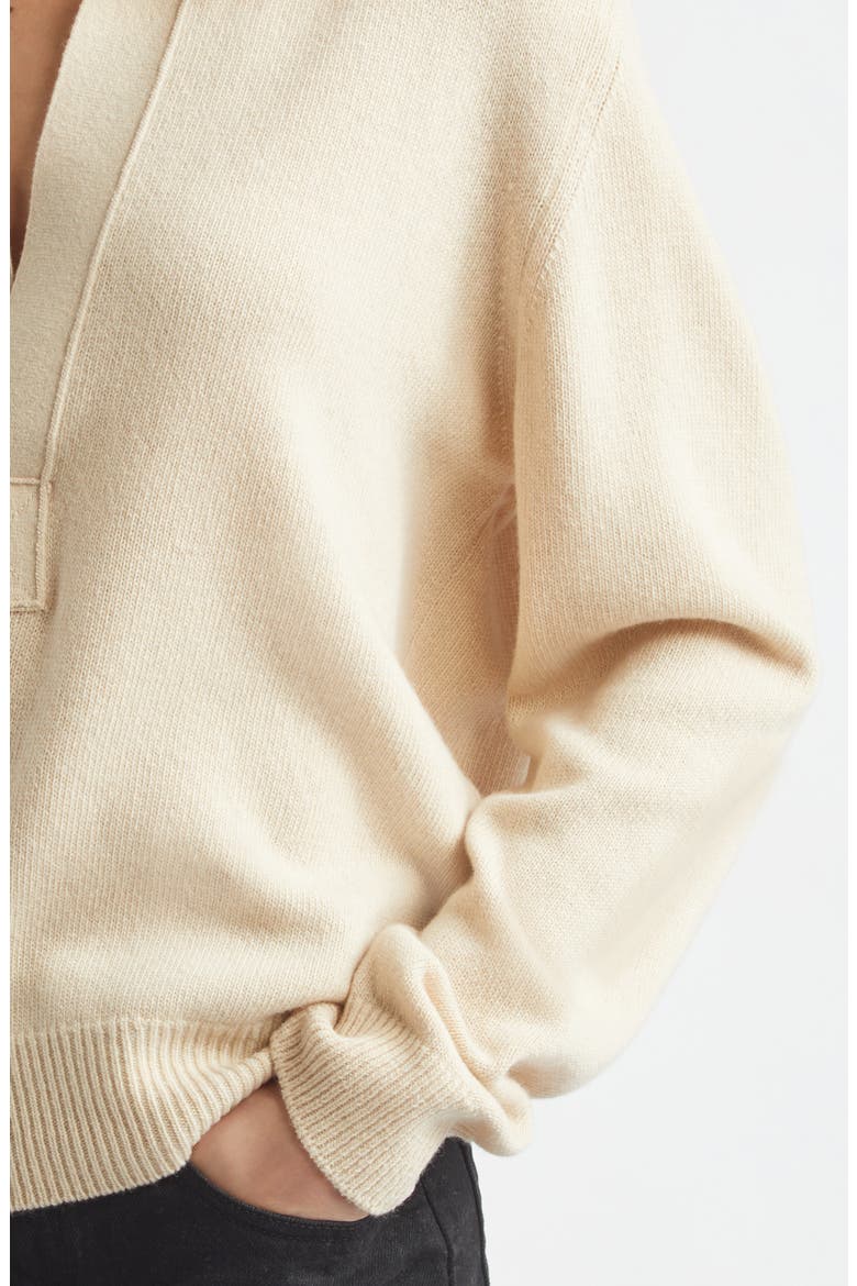 Merino Wool & Cashmere Polo Sweater, Alternate, color, ELDERFLOWER