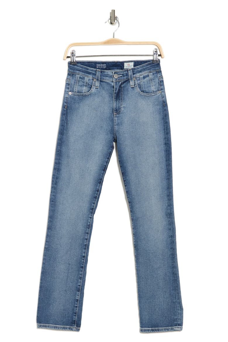 Mari Paneled High Waist Ankle Slim Straight Leg Jeans, Alternate, color, BELFAST