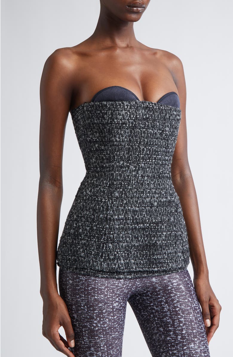 DIESEL<sup>®</sup> T-Orset Bouclé Tweed Corset Top, Alternate, color, Deep Black