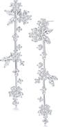 CZ by Kenneth Jay Lane Cubic Zirconia Flower Cluster Drop Earrings