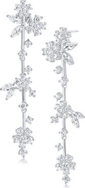 CZ by Kenneth Jay Lane Cubic Zirconia Flower Cluster Drop Earrings
