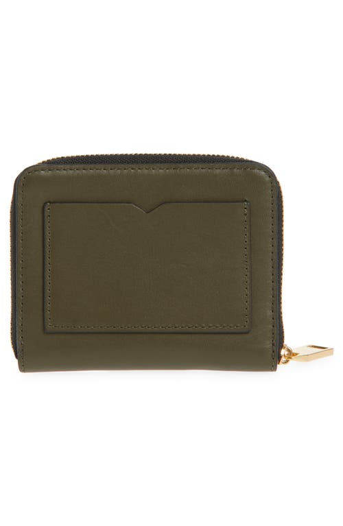 Allsaints Lena Hex Leather Zip Wallet In Military Green