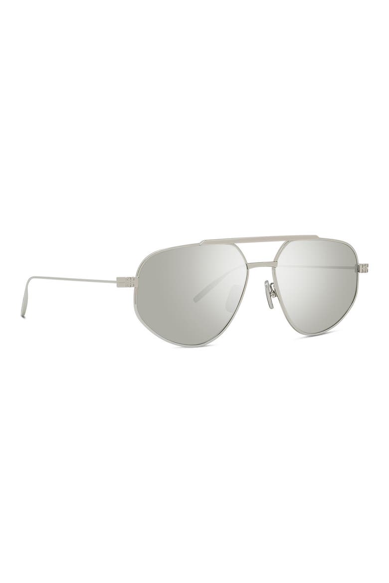 GVSPEED 57mm Aviator Sunglasses, Alternate, color, SHINY PALLADIUM / BROWN MIRROR