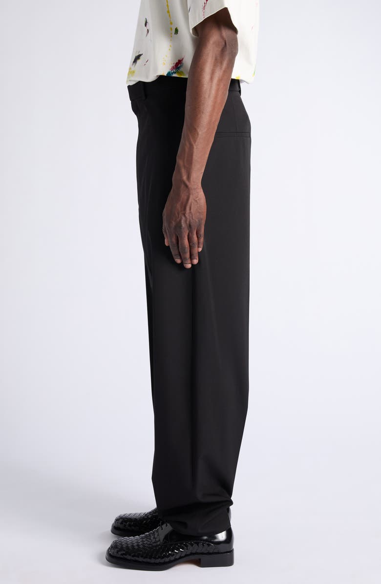 Bottega Veneta Black Wool Twill Wide Leg Trousers, Alternate, color, 1010 Double Black