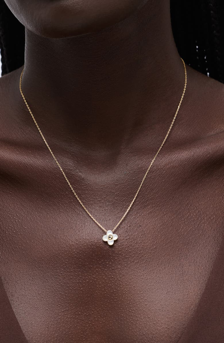 Ana Luisa Liora Flower Pendant Necklace, Alternate, color, Gold / White