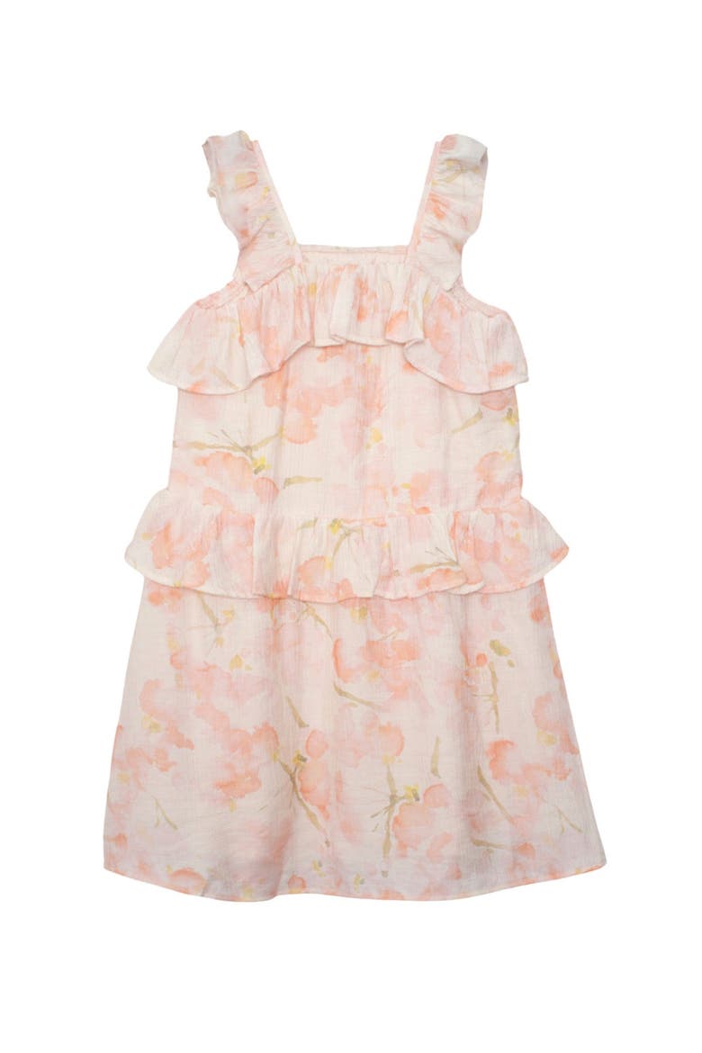 Sundrop Floral Naturl Waist Dress, Alternate, color, Orange