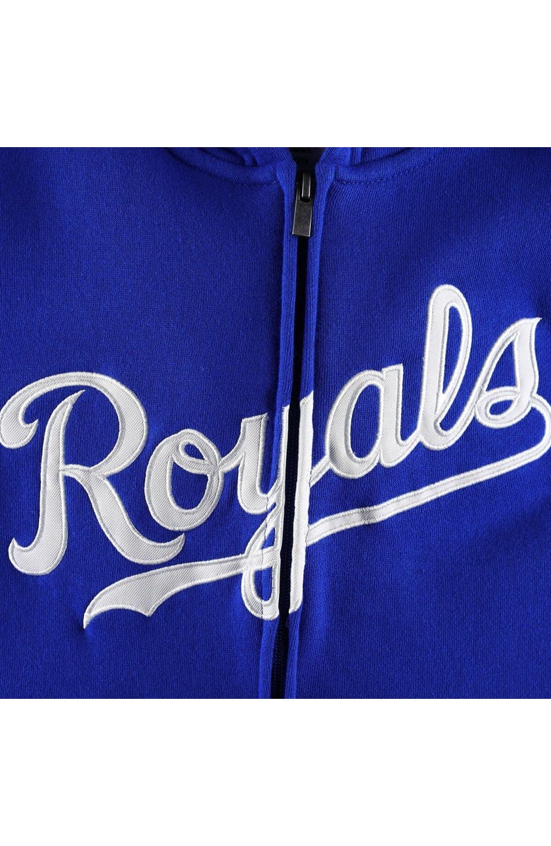 Outerstuff Youth Royal Kansas City Royals Wordmark Full-Zip Fleece Hoodie, Alternate, color,