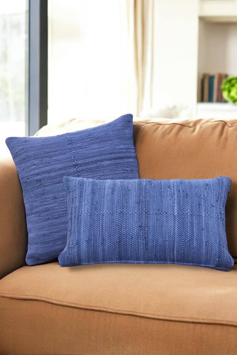 Chindi Pillow Cover, Alternate, color, Marine
