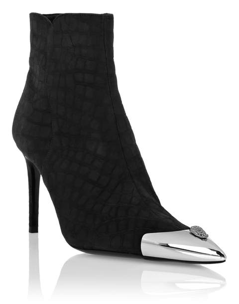 Nubuck Mid-Heeled Low Boots 9 Women