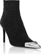 PHILIPP PLEIN Nubuck Mid-Heeled Low Boots 9 Women