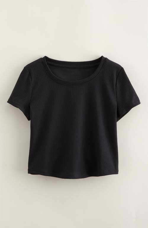 Zella Girl Kids' All in Cutout Rib T-Shirt in Black  product