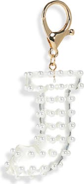 Leith Faux Pearl Initial Bag Charm