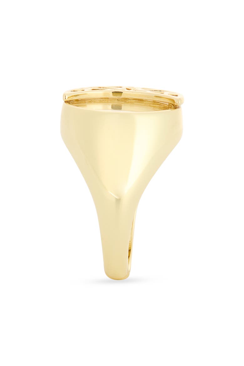 Moon Cubic Zirconia Shaker Signet Ring, Alternate, color, CLEAR/ GOLD