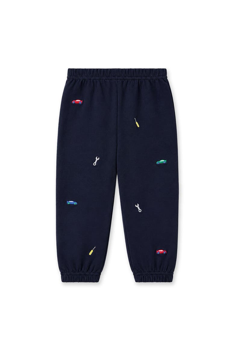 French Terry Jogger With Cars & Tools, Alternate, color, Navy Blue