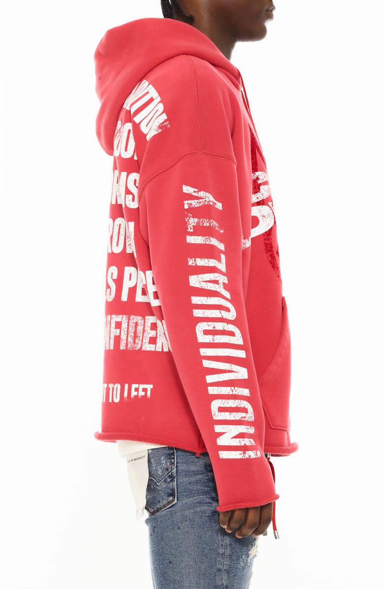 Cult of Individuality Novelty Cotton Graphic Hoodie, Alternate, color, Rouge Red