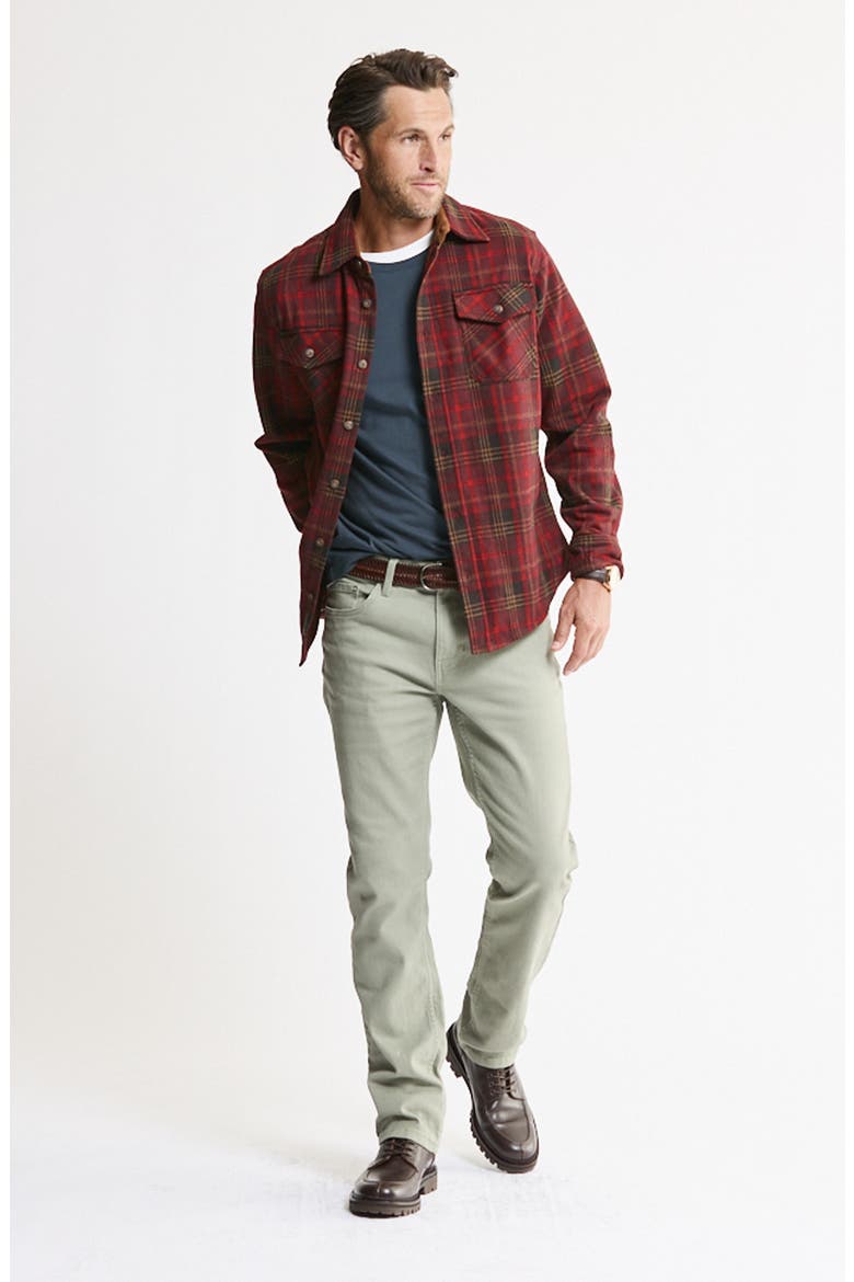 Knit Flannel Button-Up Shirt, Alternate, color, RED