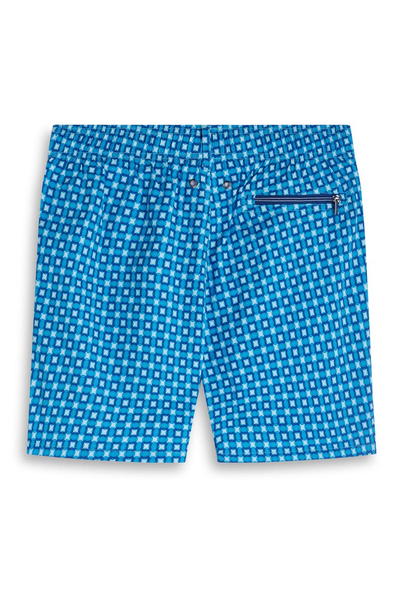 Kai Geo Print Swim Trunks, Alternate, color, AQUA