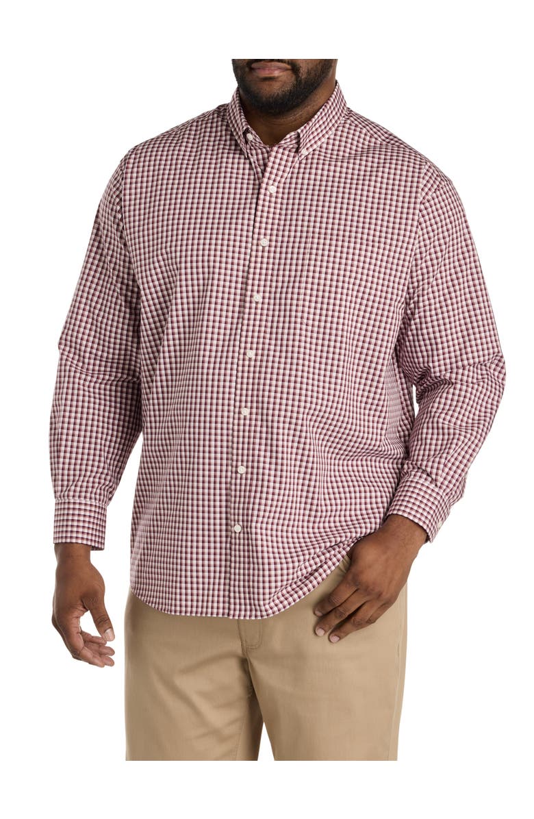 Oak Hill by DXL Big 
Tall  Small Plaid Sport Shirt, Alternate, color, Pink