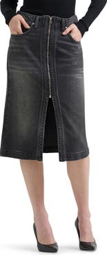 Lee Zip Front Denim Skirt