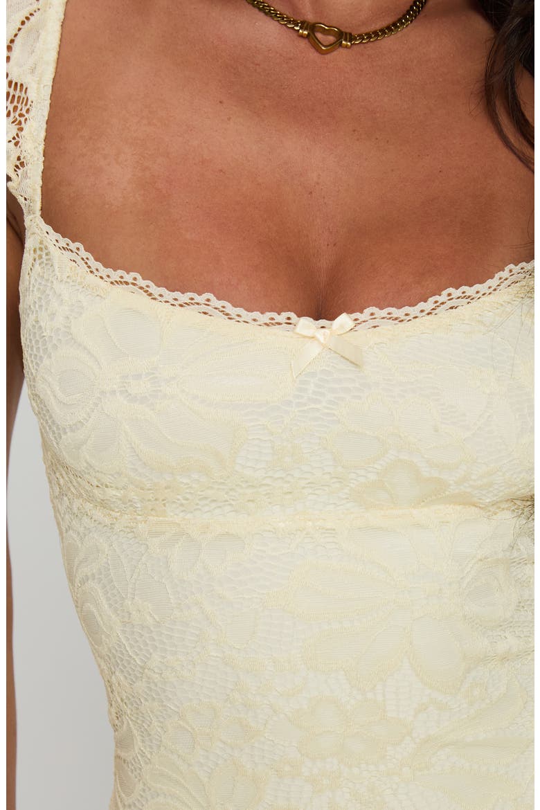 Beacall Lace Overlay Minidress, Alternate, color, LEMON