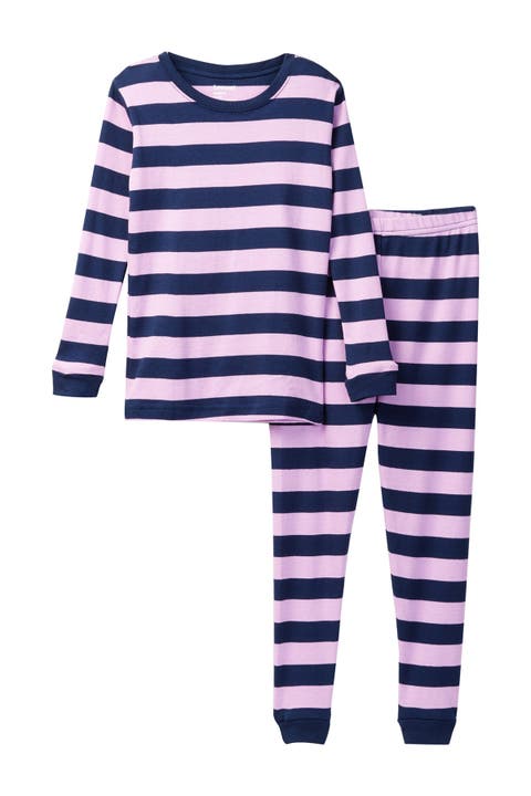 Kids Two-Piece Striped Cotton Matching Family Pajamas