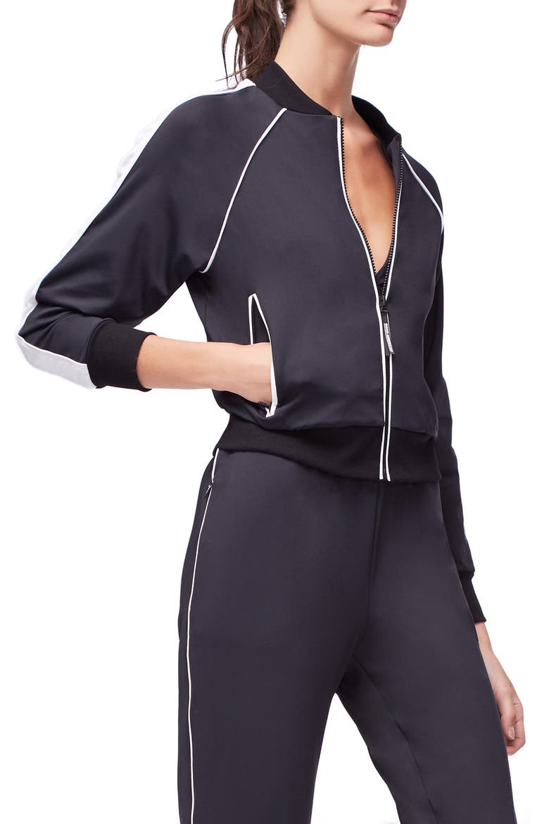 Piped Bomber Jacket, Alternate, color, BLACK001