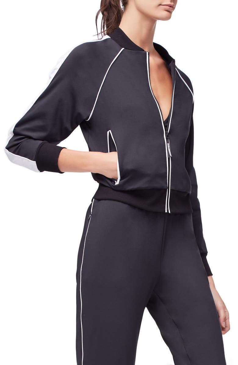 Good American Piped Bomber Jacket, Alternate, color,