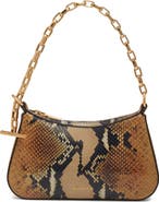 McQueen Mini T-Bar Python Print Leather Top Handle Bag