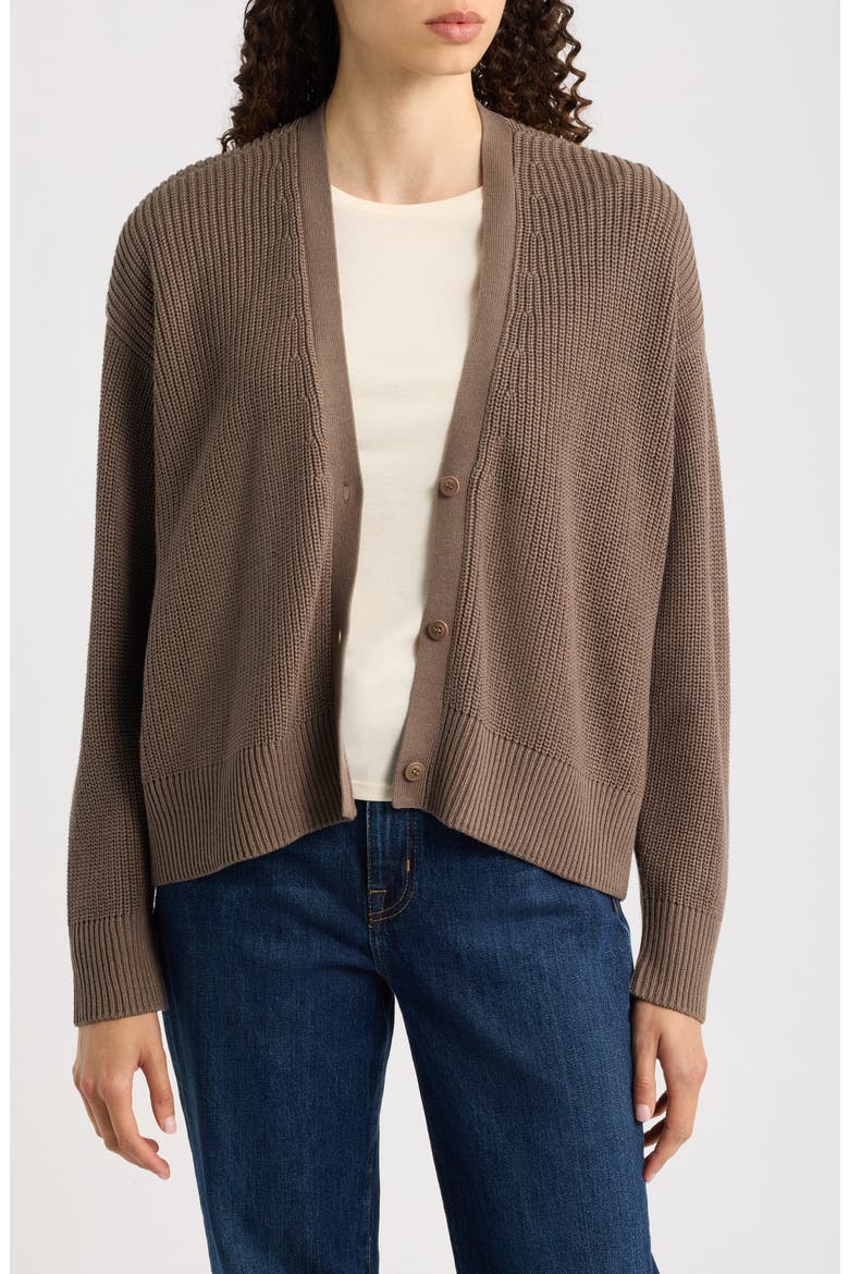 Organic Cotton & Tencel Lyocell Cardigan, Alternate, color, COBBLESTONE