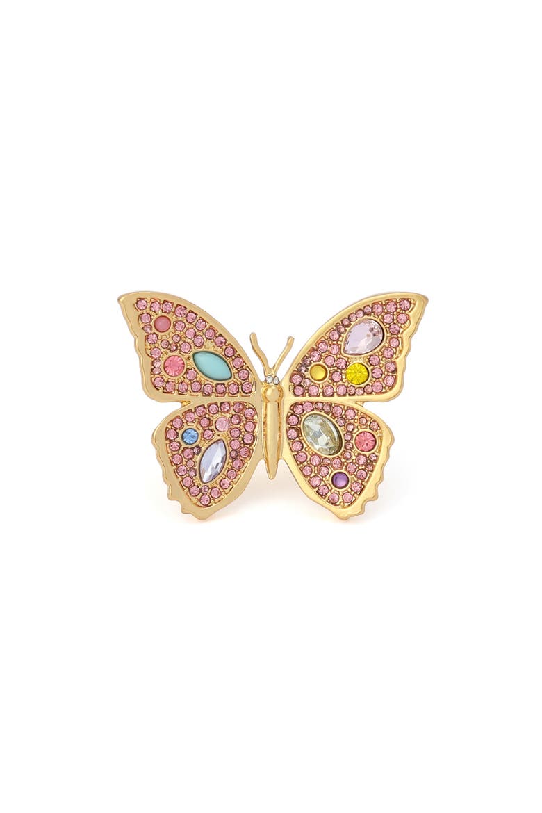 Pavé Butterfly Cocktail Ring, Alternate, color, GOLD/ MULTI