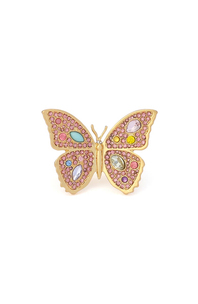 Kurt Geiger London Pavé Butterfly Cocktail Ring, Alternate, color, Gold/ Multi