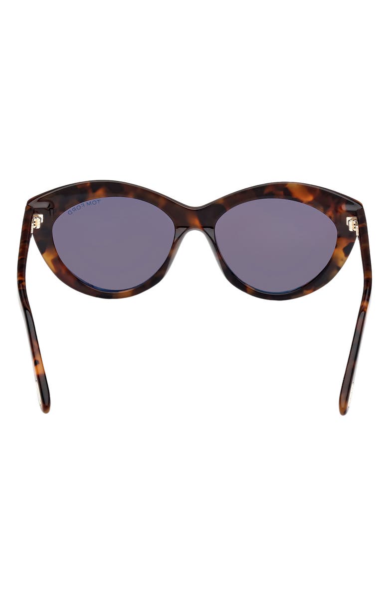TOM FORD Toni 55mm Oval Sunglasses, Alternate, color, Shiny Dark Havana / Brown