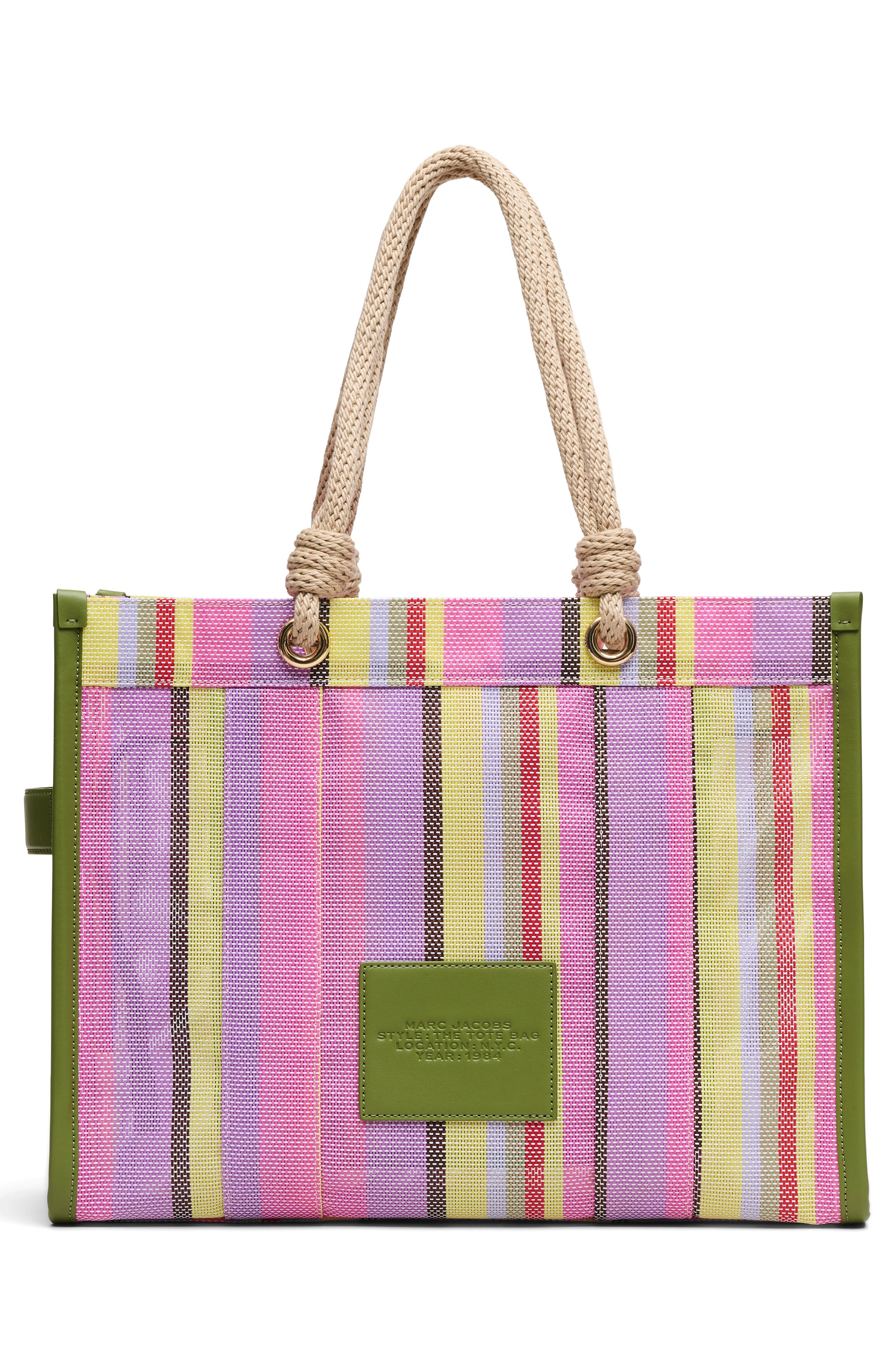 Marc Jacobs The Stripe Mesh Large Tote Bag, Alternate, color, Purple Multi