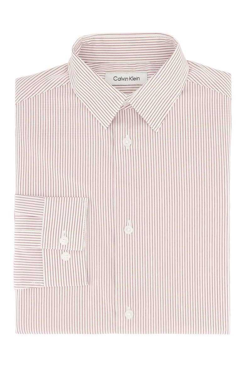 Pinstripe Poplin Dress Shirt, Alternate, color, DK RED