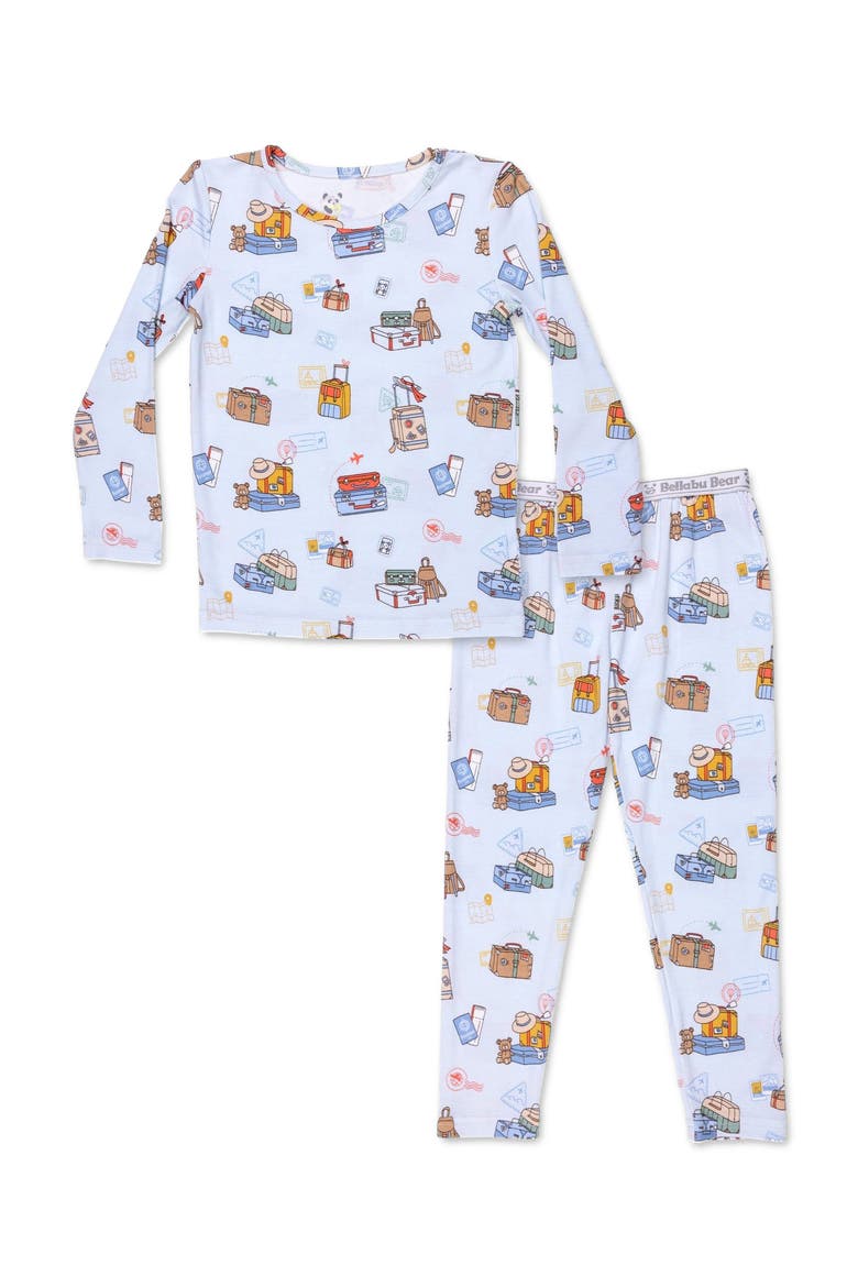 Kids' Vintage Suitcases Set of 2 Piece Pajamas, Main, color, Vintage Suitcases