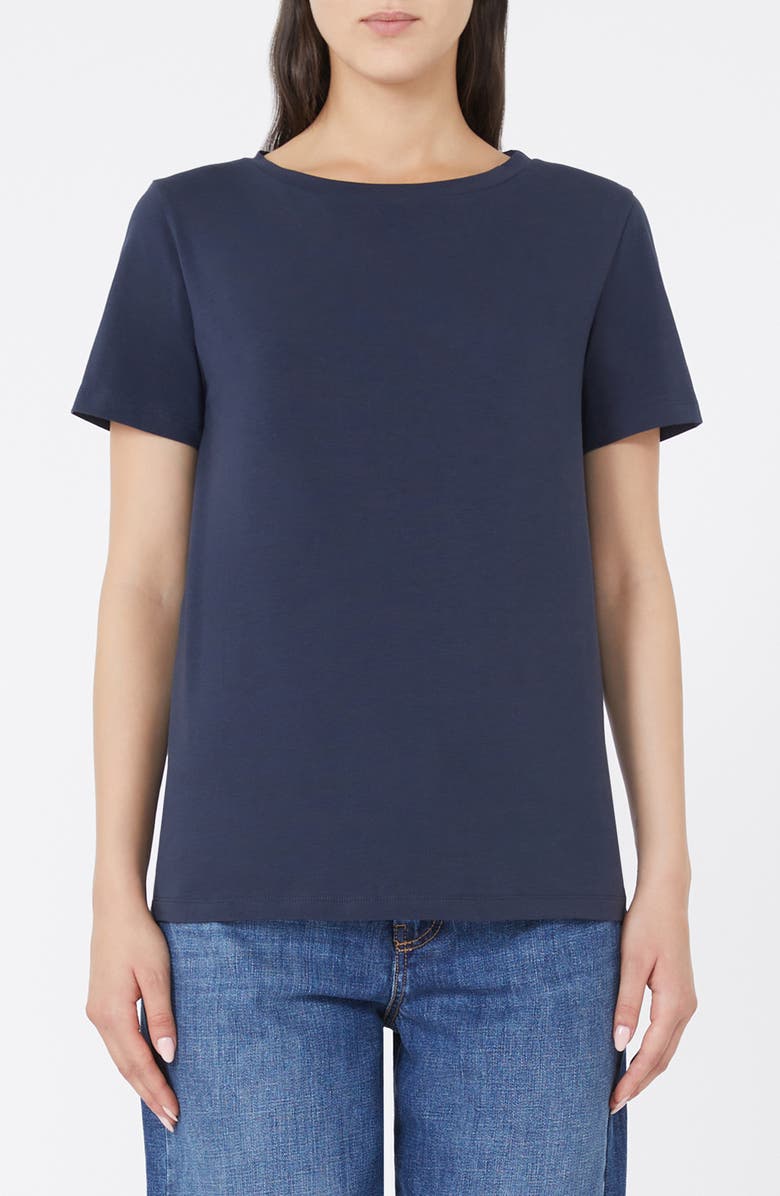 Weekend Max Mara Crewneck Jersey T-Shirt, Main, color, Navy