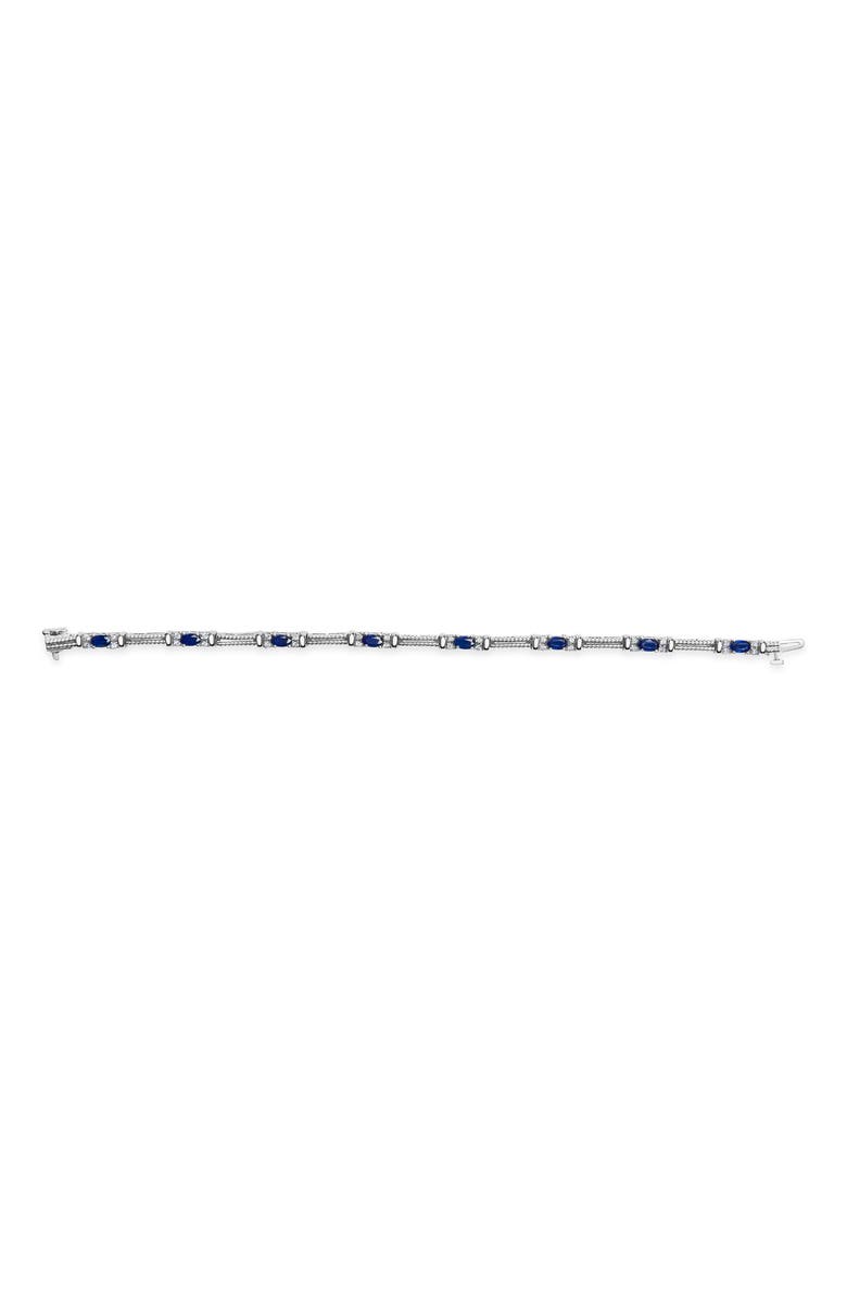 Haus of Brilliance 14K Gold 1/2 Cttw Diamond & Sapphire Braided Link Bracelet, Alternate, color, White