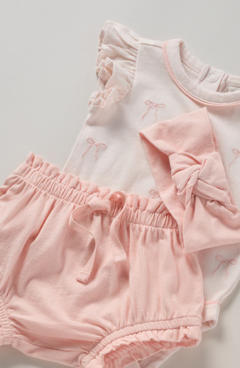 Nordstrom Bodysuit, Bloomers & Headband Set, Alternate, color, Pink Heaven Bow-Pink
