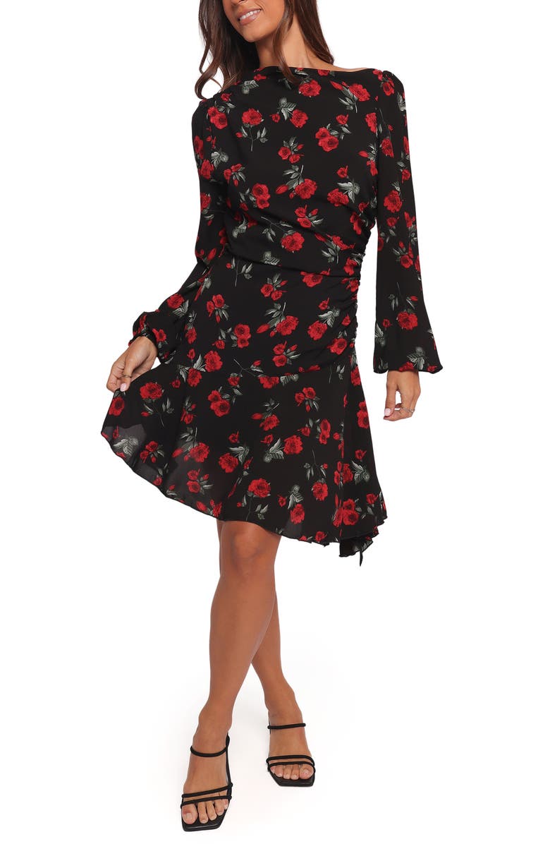 Petal & Pup Mariska Long Sleeve Midi Dress, Main, color, Rose Print
