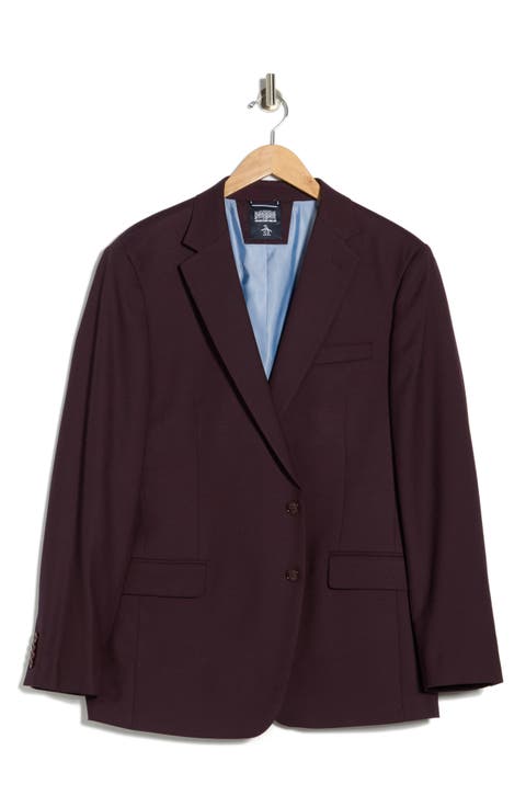 Notch Lapel Wool Blend Blazer (Regular & Big)