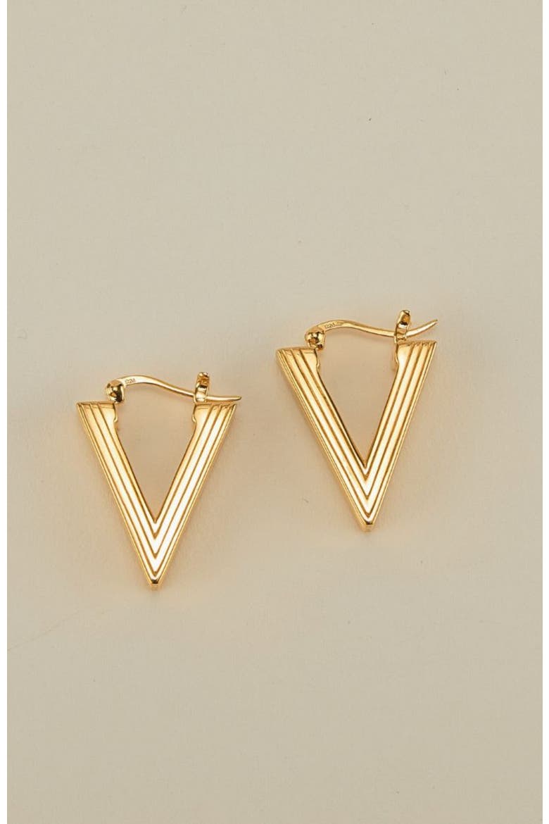 Lina Boxy Triangle Hoop Earring, Alternate, color, Gold