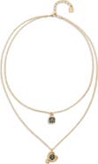 UNODE50 Multi-layer Pendant Link Chain Necklace with Heart Charm