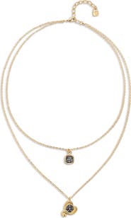 UNODE50 Multi-layer Pendant Link Chain Necklace with Heart Charm